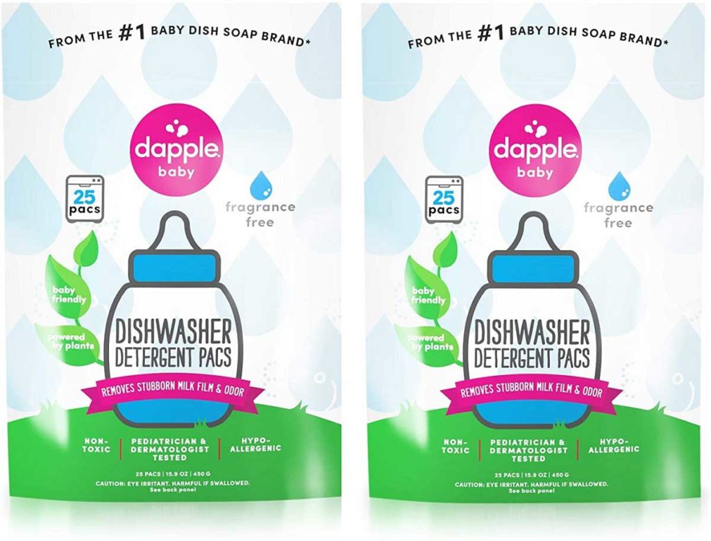DAPPLE Baby Dishwasher Detergent Pacs Fragrance Free